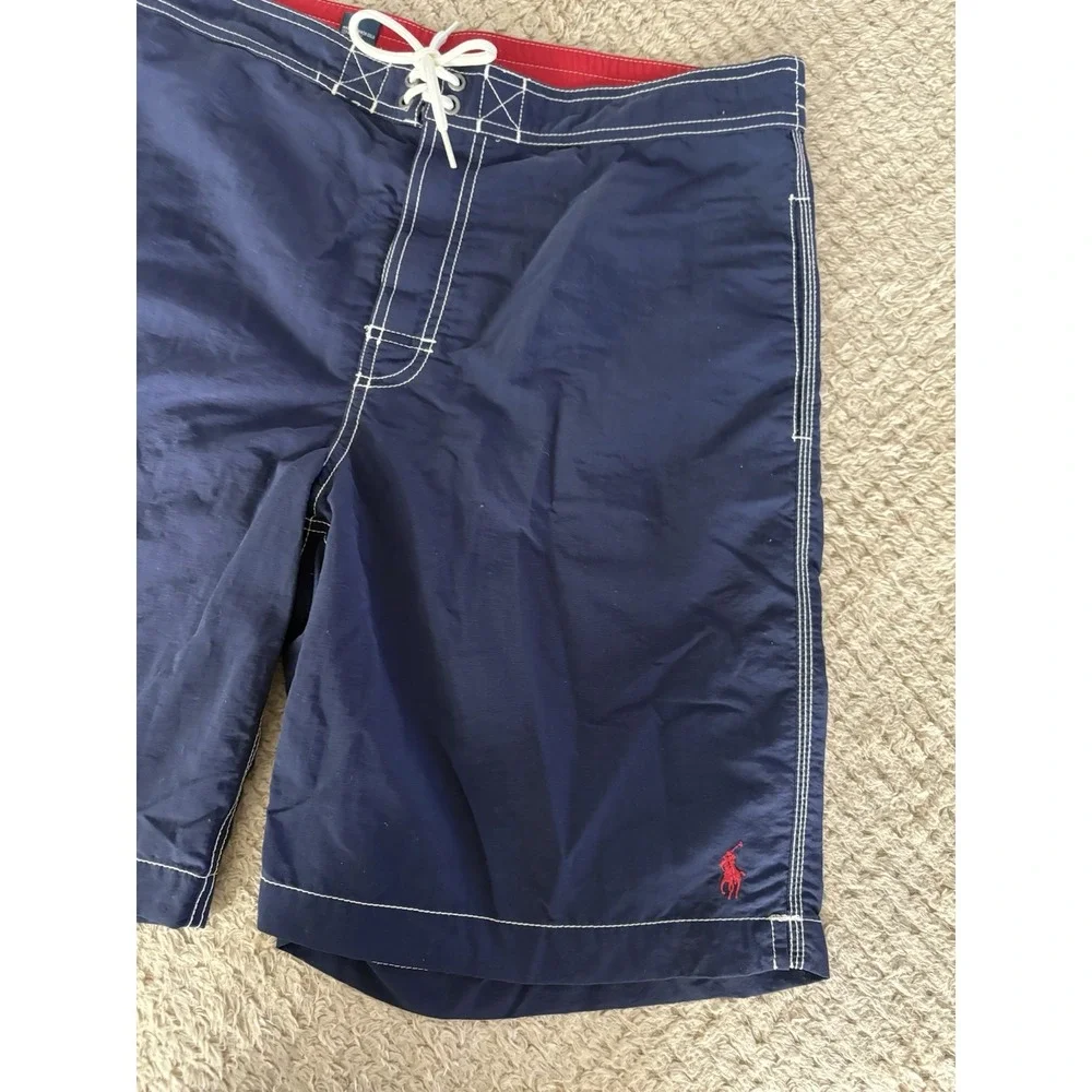 Polo Ralph Lauren Swim Shorts Mens Medium Nylon Drawstring Pocket Surf Beach